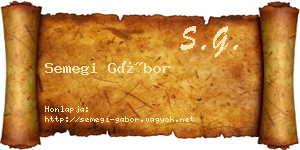 Semegi Gábor névjegykártya